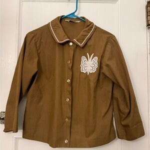Vintage blouse with butterfly decal
